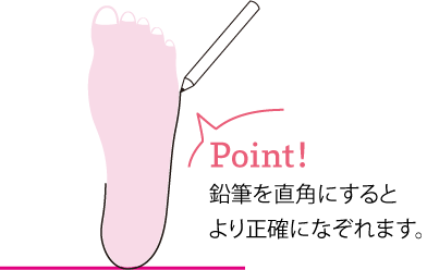 Point!　鉛筆を直角にするとより正確になぞれます